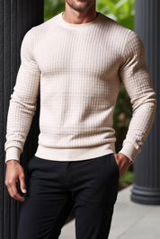 Florence: Crew Neck Textured Slim Sweater