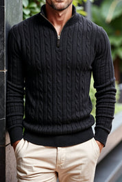 Vito: Half Zip Ribbed Sweater