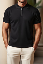 Mauricio: Muscle Fit Half-Zip Polo