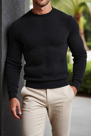 Florence: Crew Neck Textured Slim Sweater