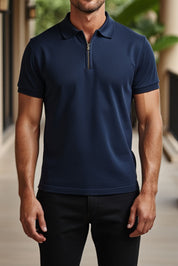 Mauricio: Muscle Fit Half-Zip Polo