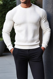 Florence: Crew Neck Textured Slim Sweater